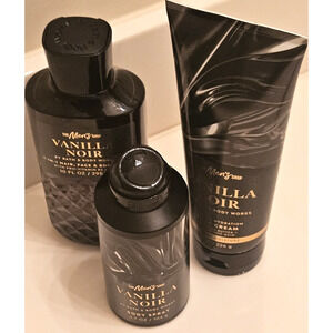 3 pc Bath & Body Works Vanilla Noir Men's Collection Body Care..